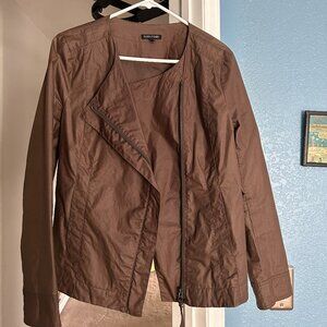 Brown Eileen Fisher moto style jacket